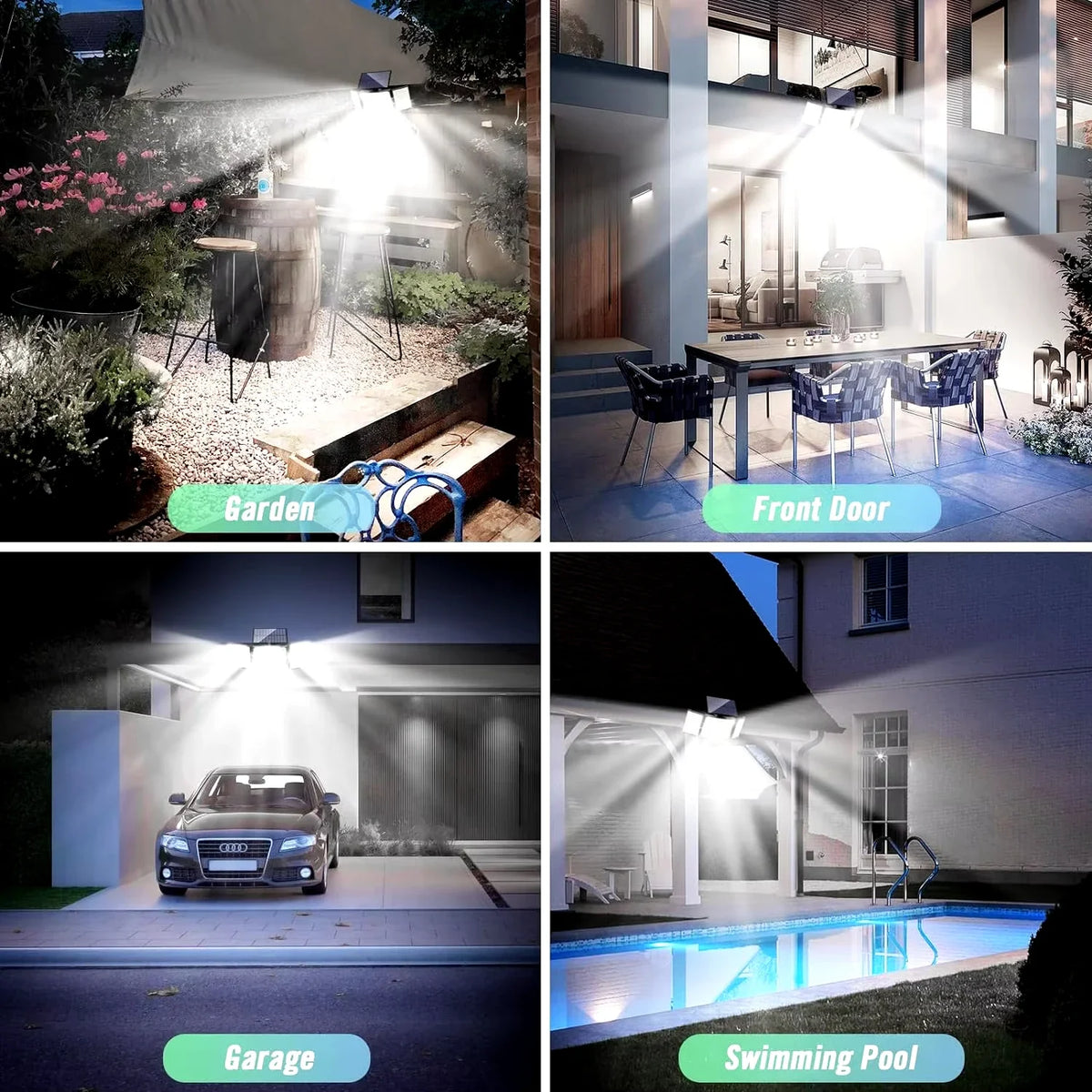 Solar Wall Light Outdoor Motion Sensor 106/234/280 LED Flood Lamp