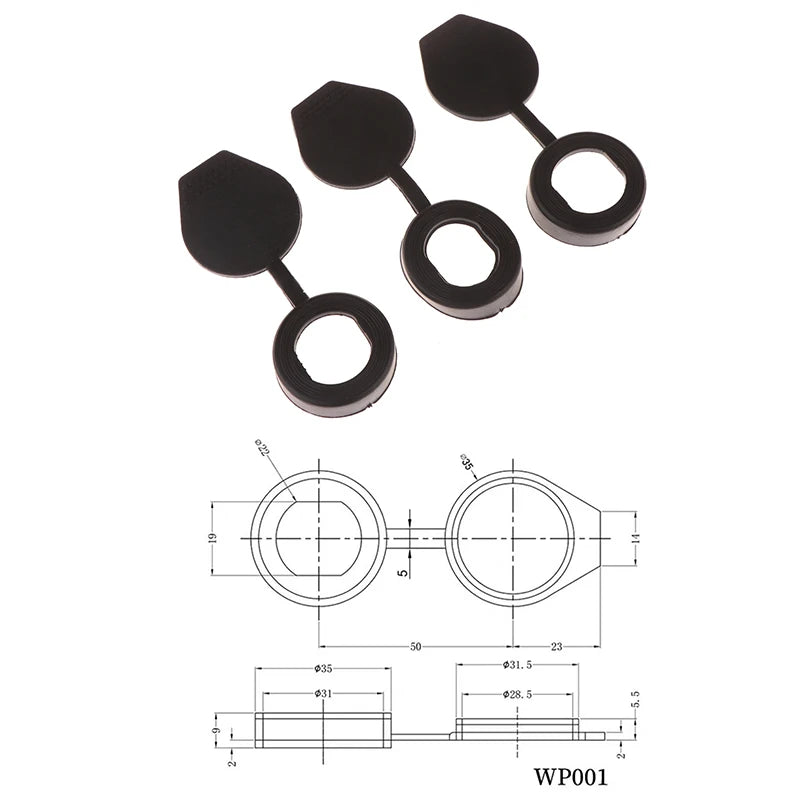 Waterproof Cam Lock Cap Covers 3-Pack – MS705/816 ABS Black
