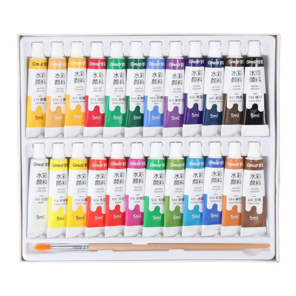 Watercolor Paint Tubes Set – 12/18/24/36 Vibrant Colors 5ml