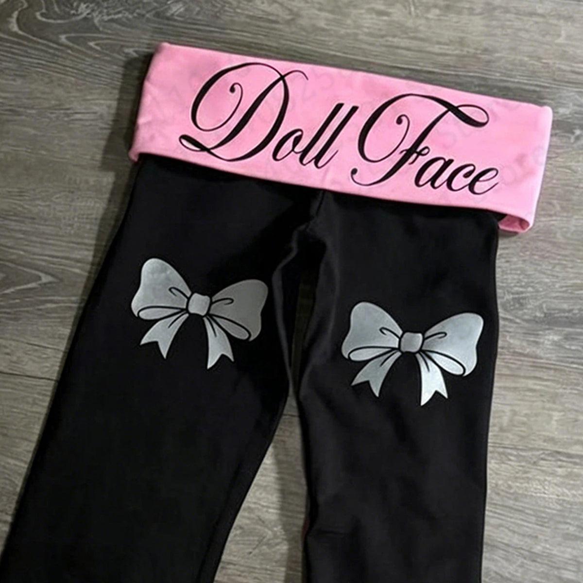 Women's Wide Leg Y2K Flare Pants – Gothic Punk Letter Print