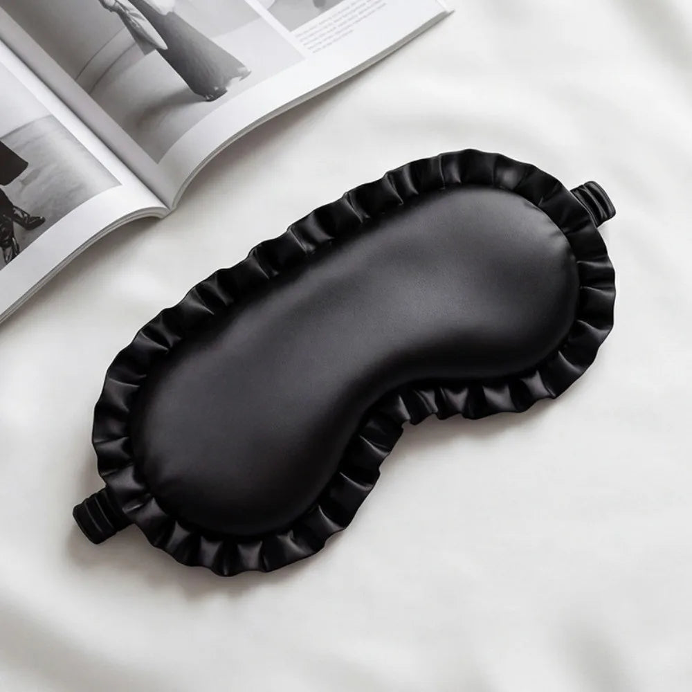 Silk Ruffle Sleep Eye Mask – Soft Breathable Light Blocking