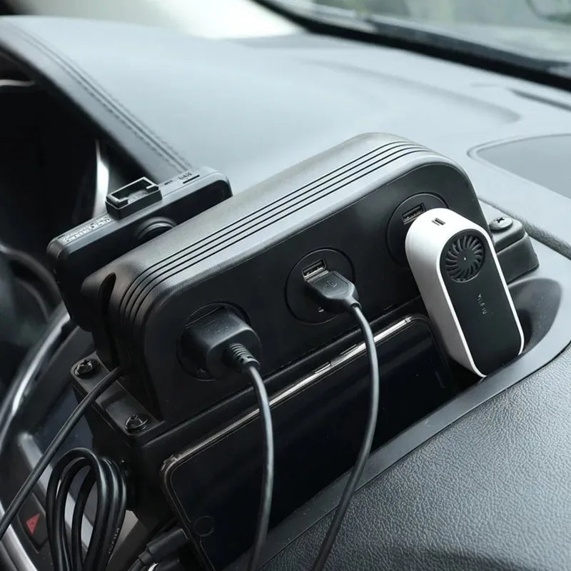 Car Power Socket Tent Base – 1/2/3 Hole USB & Lighter Mount