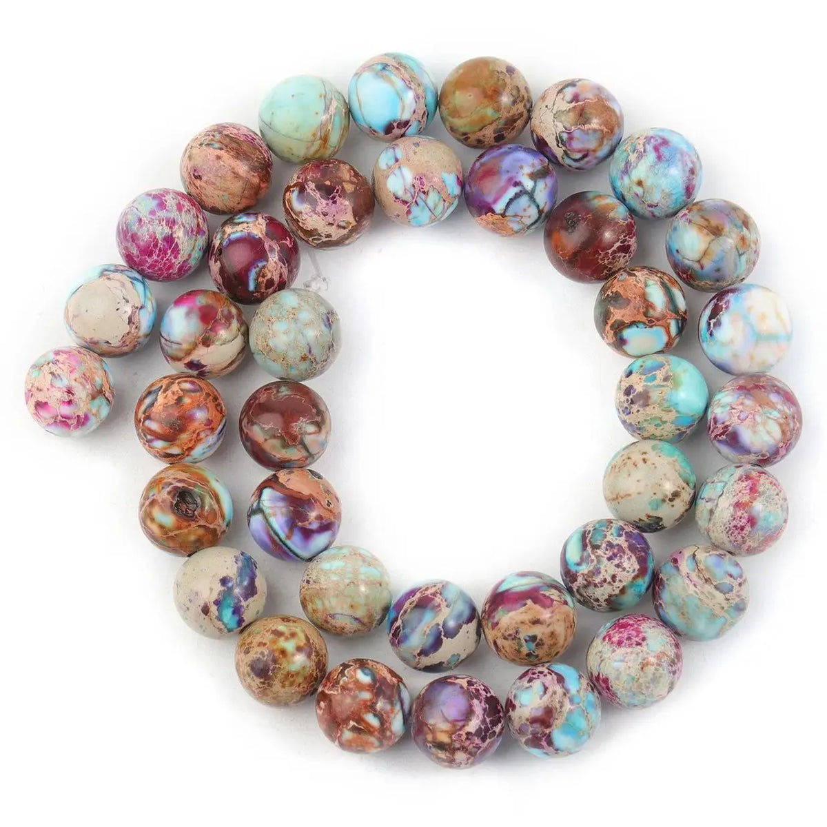 Sea Sediment Jasper Beads 8mm – DIY Jewelry Making Strand