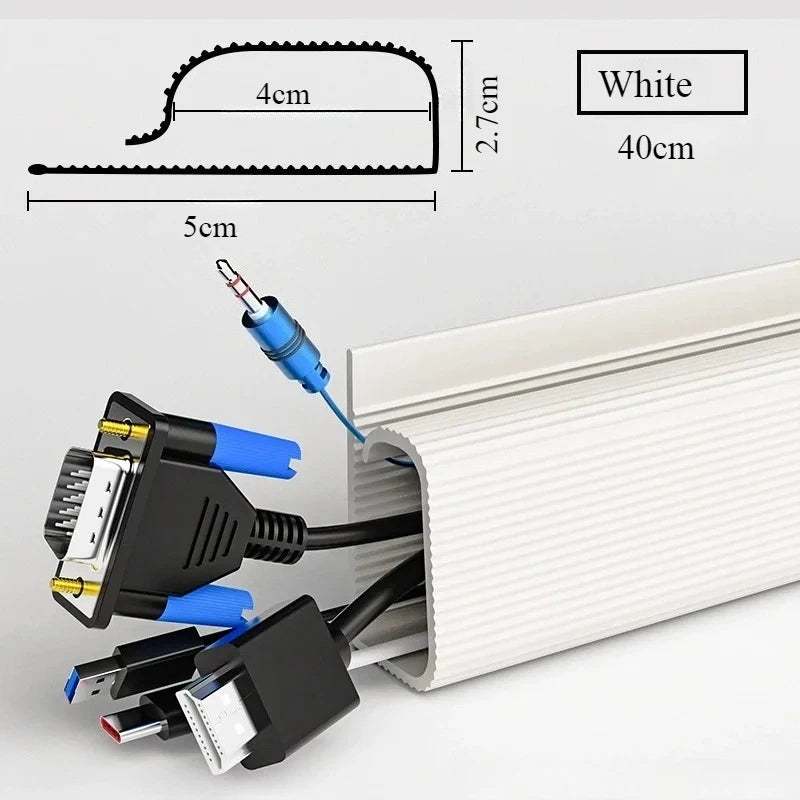 Under-Desk Cable Management Tray – No-Drill PVC Wire Organizer
