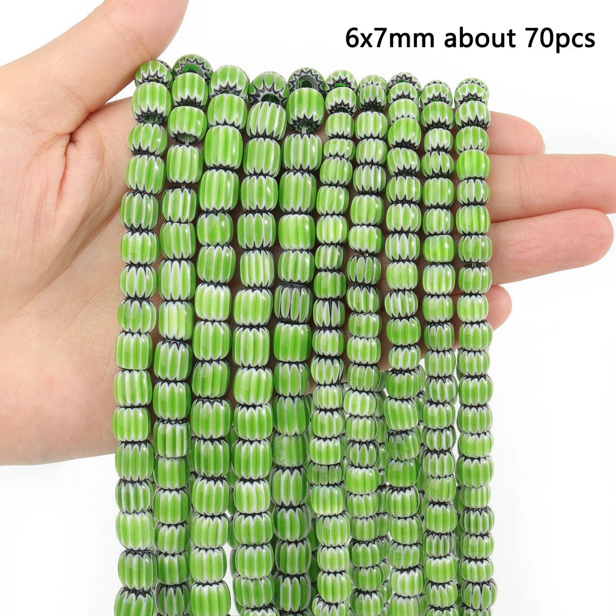 Nepal Lampwork Glass Beads 6mm – Pumpkin Shape DIY Jewelry