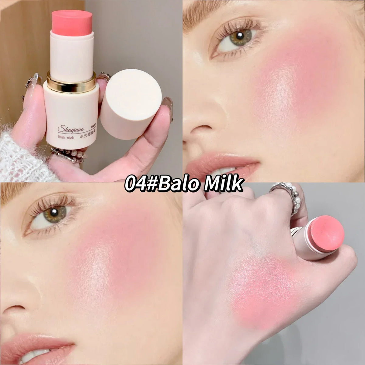 SHAQINUO Cream Blush Stick – Watery Glow Korean-Style Cheek Tint