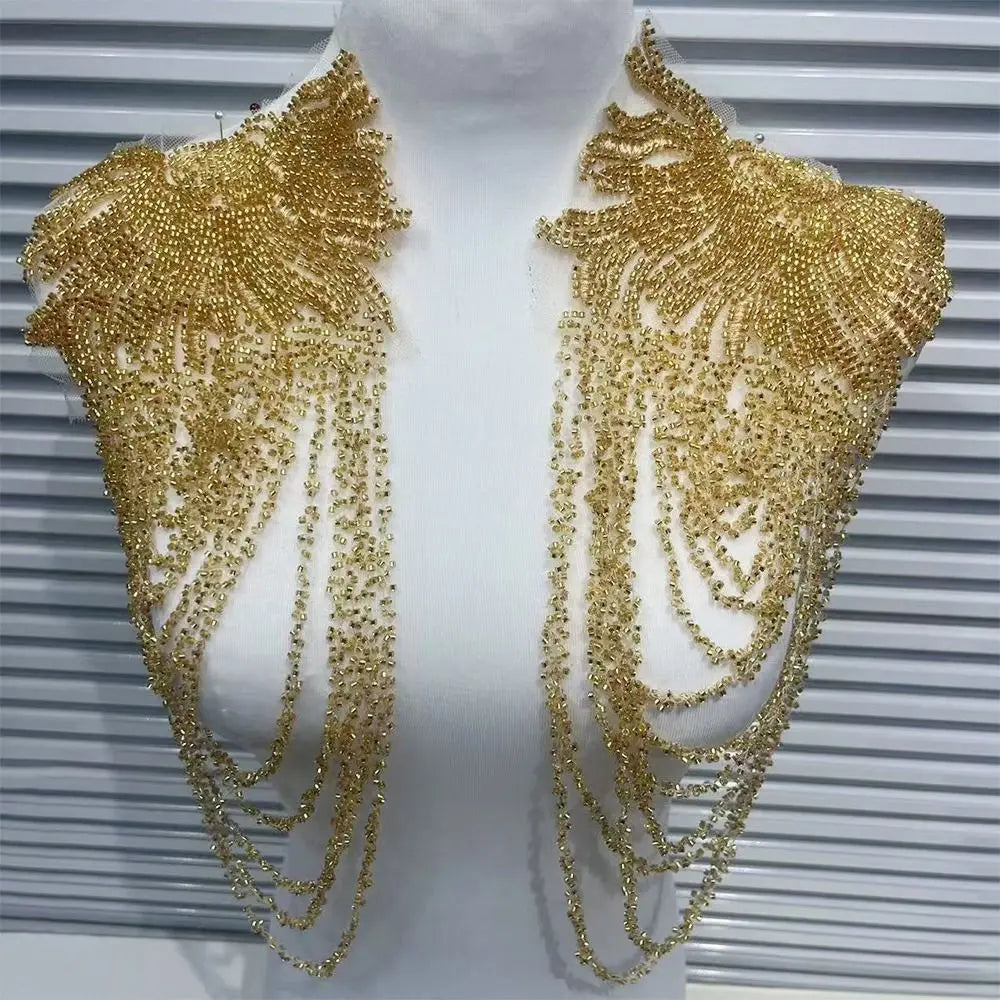 Crystal Bead Fringe Embroidery Patch – Tassel Sewing Appliqué