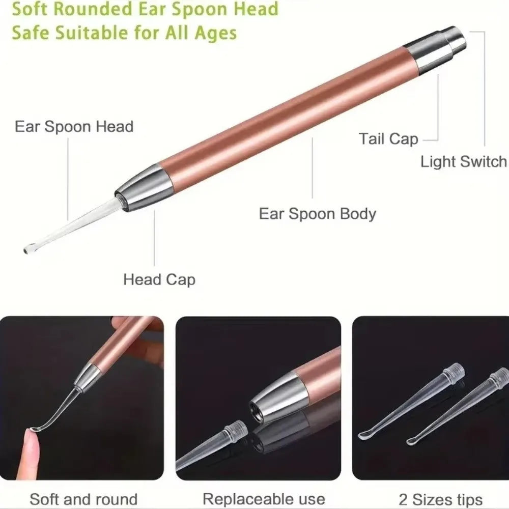 Stainless Steel LED Ear Scoop – Lighted Ear Cleaning Tool