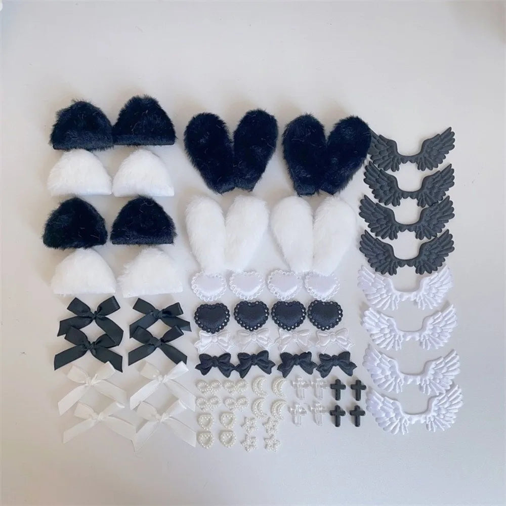 80-Piece Ribbon Bow DIY Craft Kit – Fabric Lace & Ear Accents