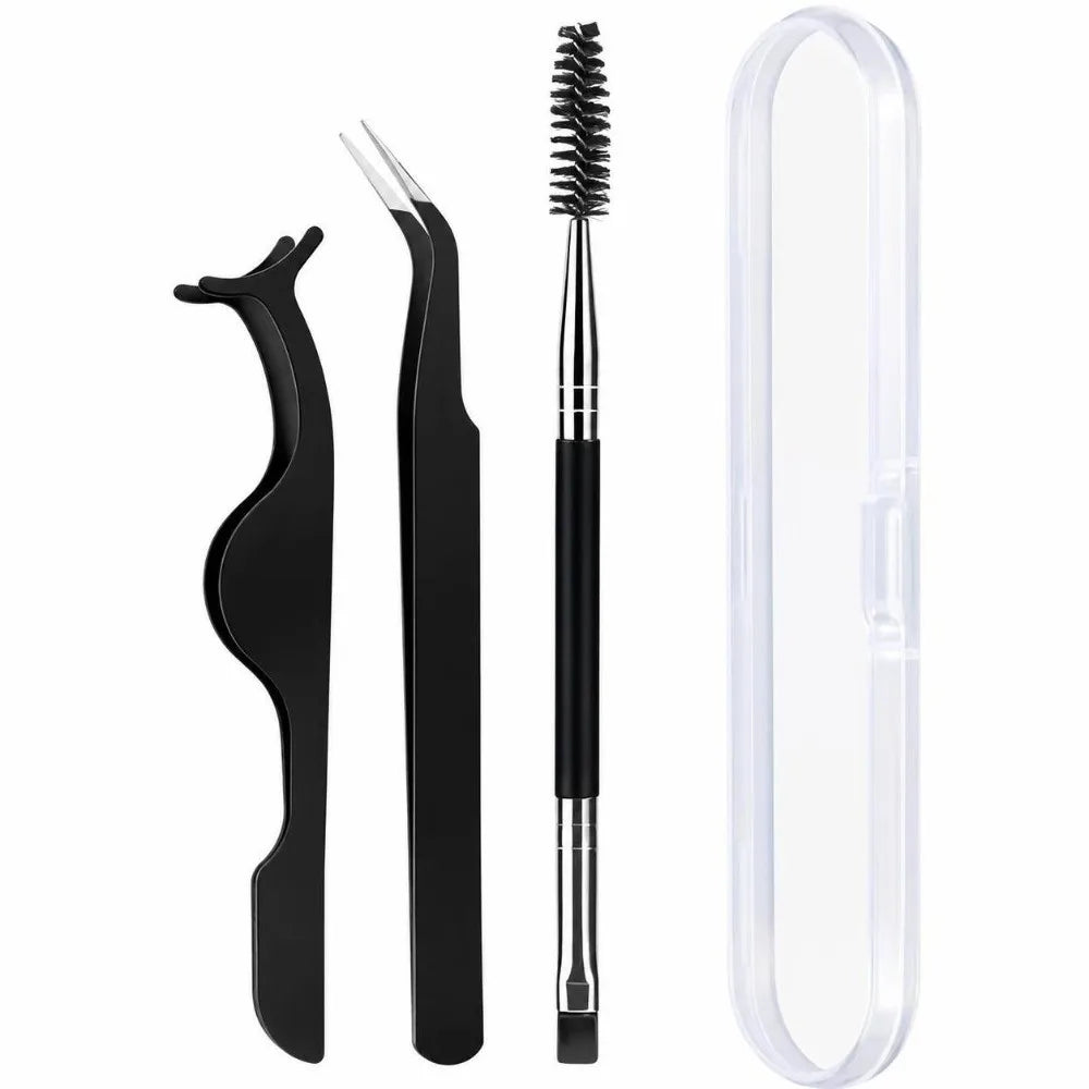 Stainless Steel Slanted Tweezers Set – Eyebrow & Lash Tools