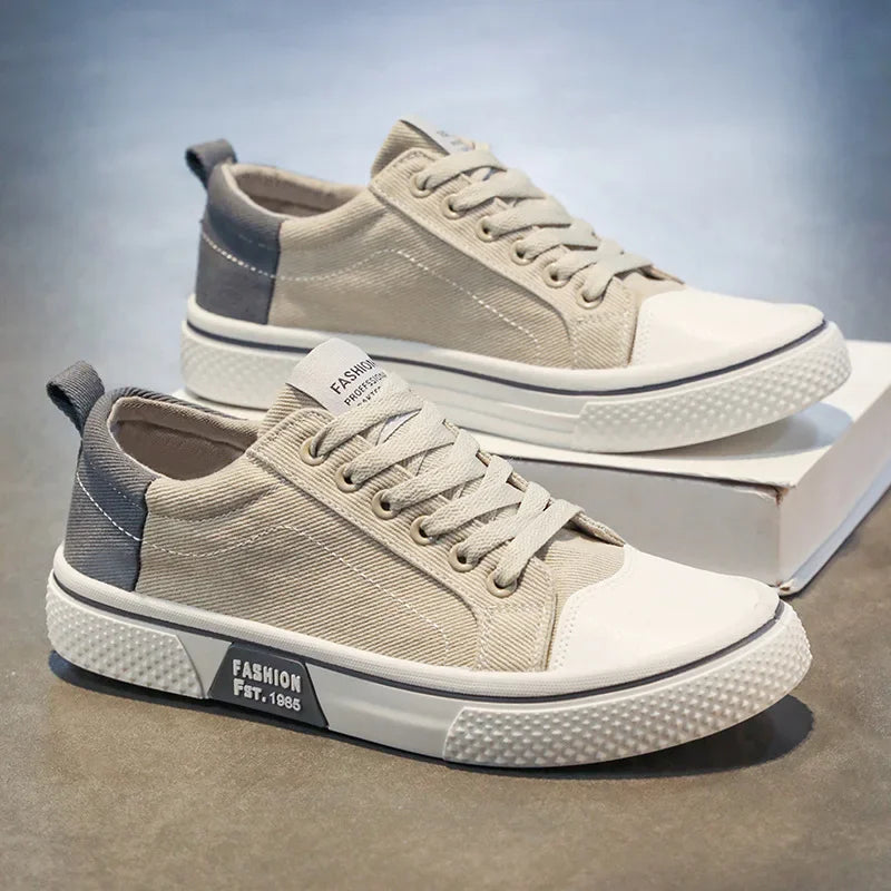 LEDP Men's Canvas Sneakers – Breathable Non-Slip Skate Shoes