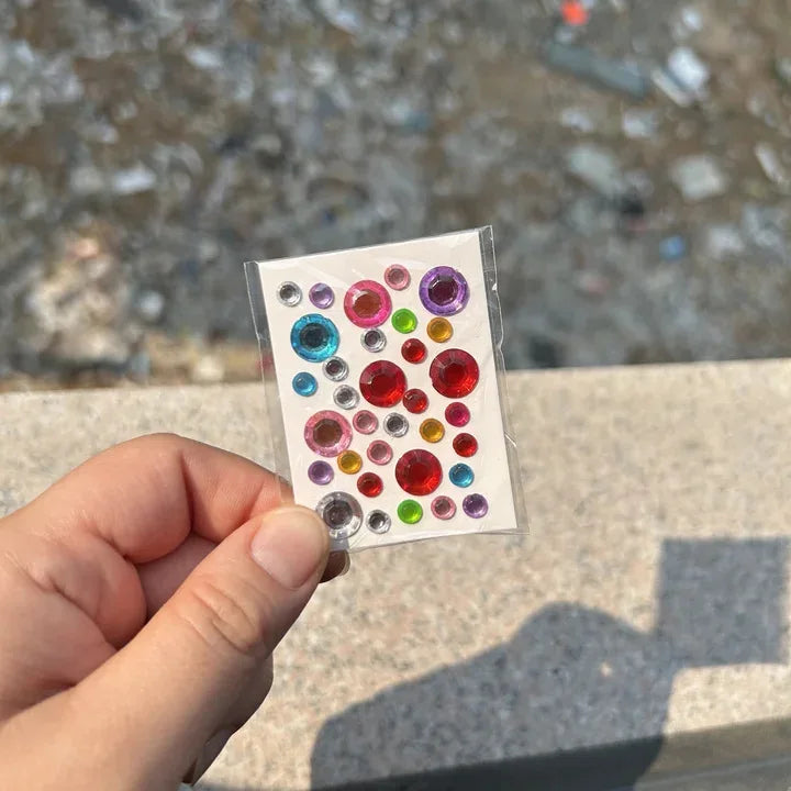 10-Pack 3D Diamond Acrylic DIY Stickers – Colorful Craft Gems