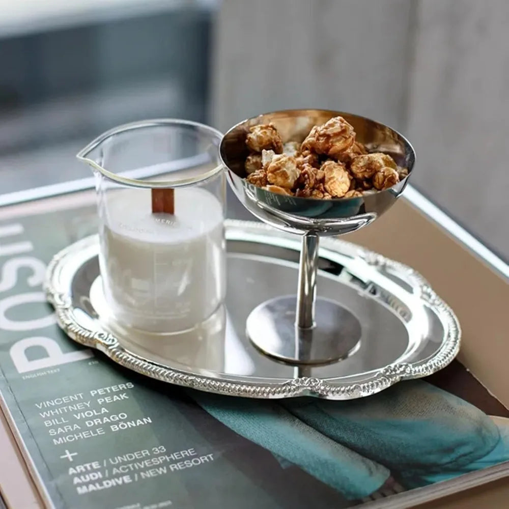 Oval Stainless Steel Serving Tray | Mirror-Polished 9.5" Platter