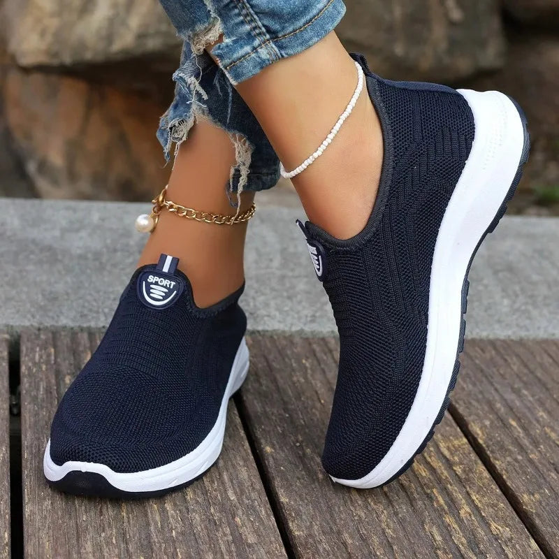Women's Breathable Mesh Sneakers – Lightweight Lace-Up Shoes