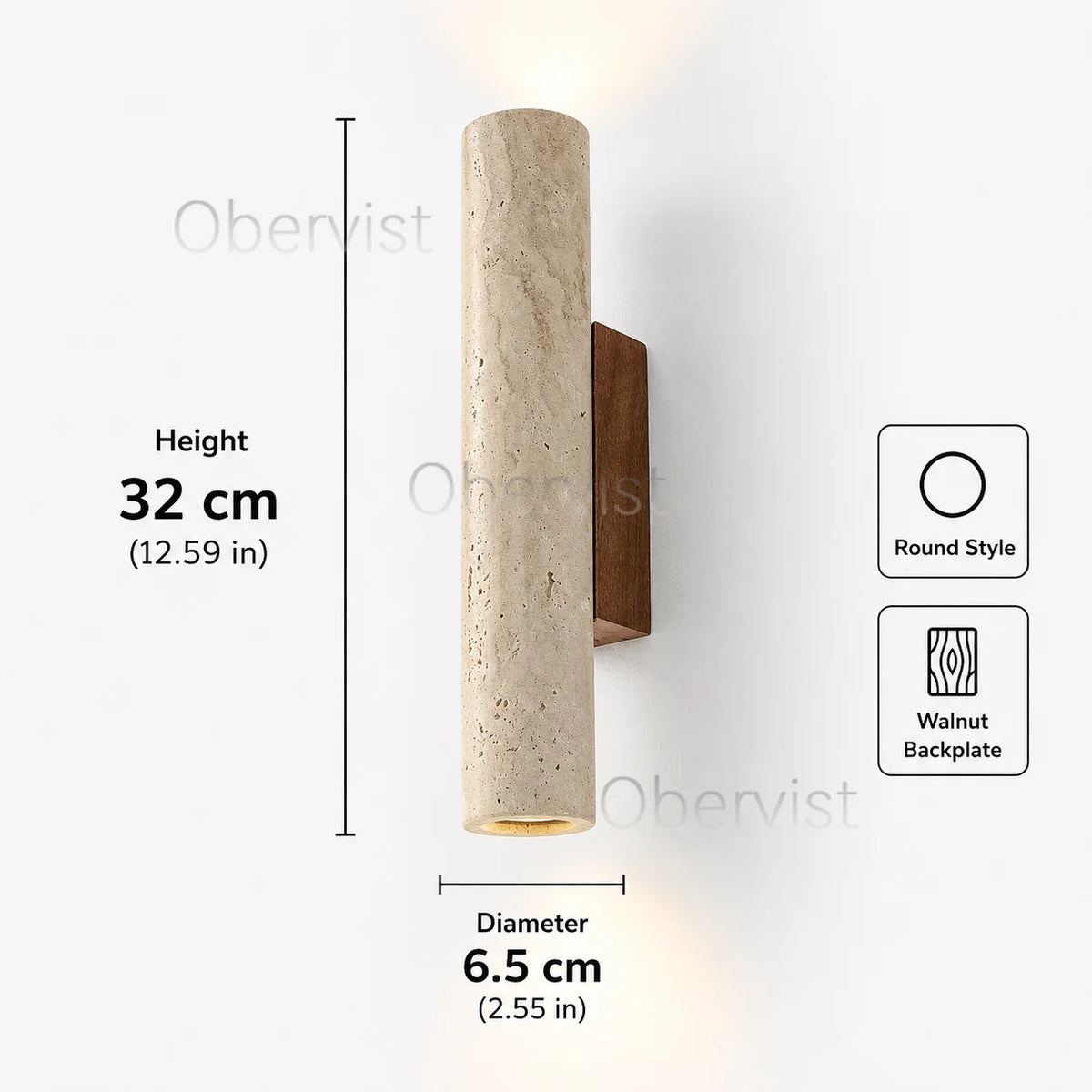 Yellow Travertine Wall Sconce – Vintage Wood Accent Bedside Lamp