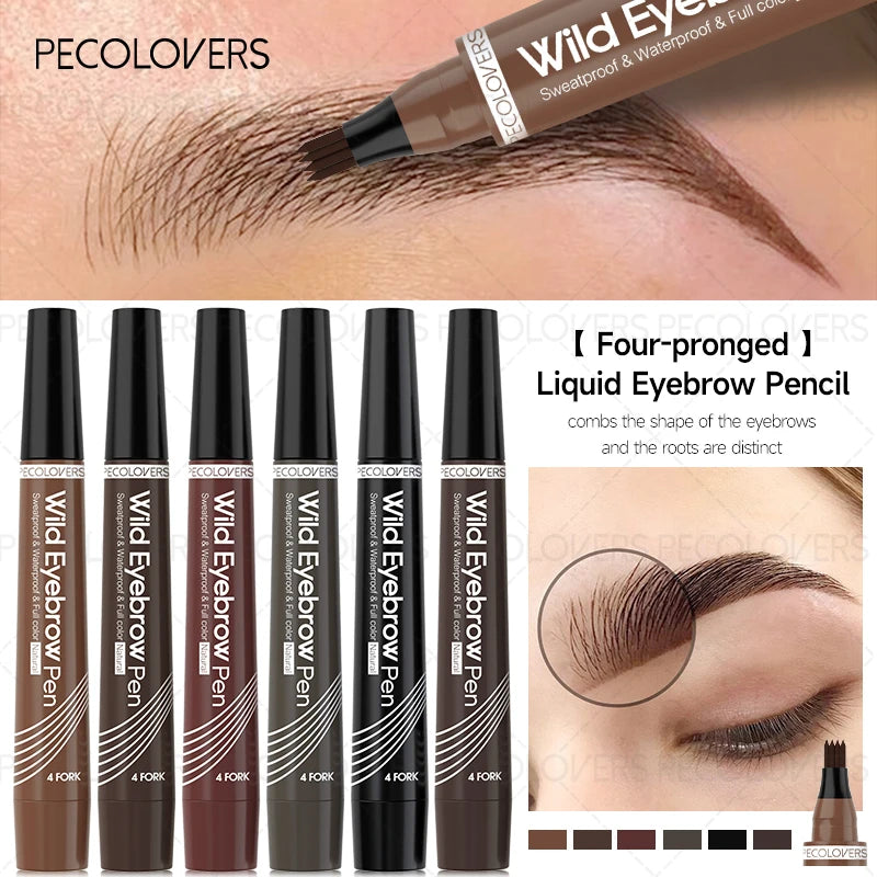 SAMMY 4-Head Waterproof Eyebrow Pen – Long-Lasting Brow Pencil