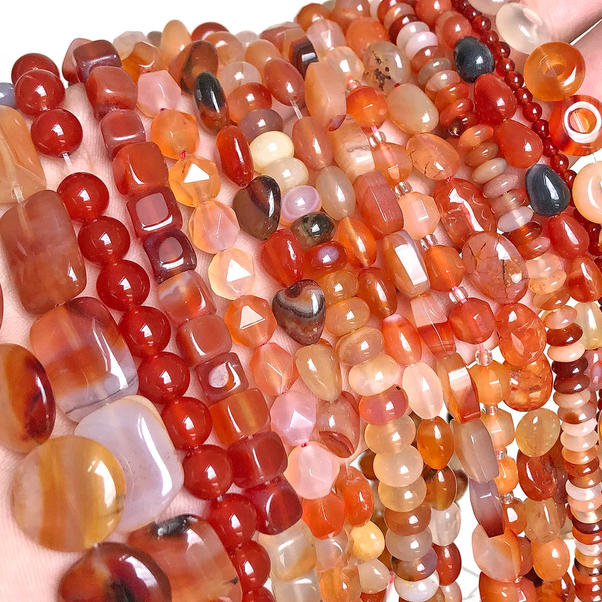 Red Agate Carnelian Loose Stone Beads 8mm – DIY Jewelry