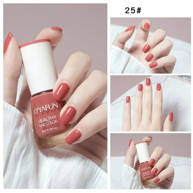 Handaiyan 8ml Water-Based Nail Polish – 40 Colors, Peel-Off