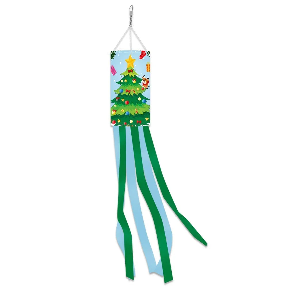 Christmas Windsock Flag – Santa Snowman Reindeer Yard Banner