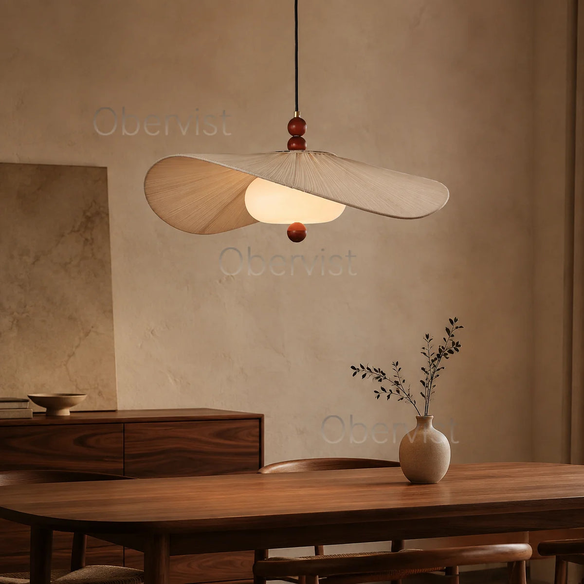 Wabi Sabi Wood Glass Pendant Chandelier – E27 Retro Hanging Light