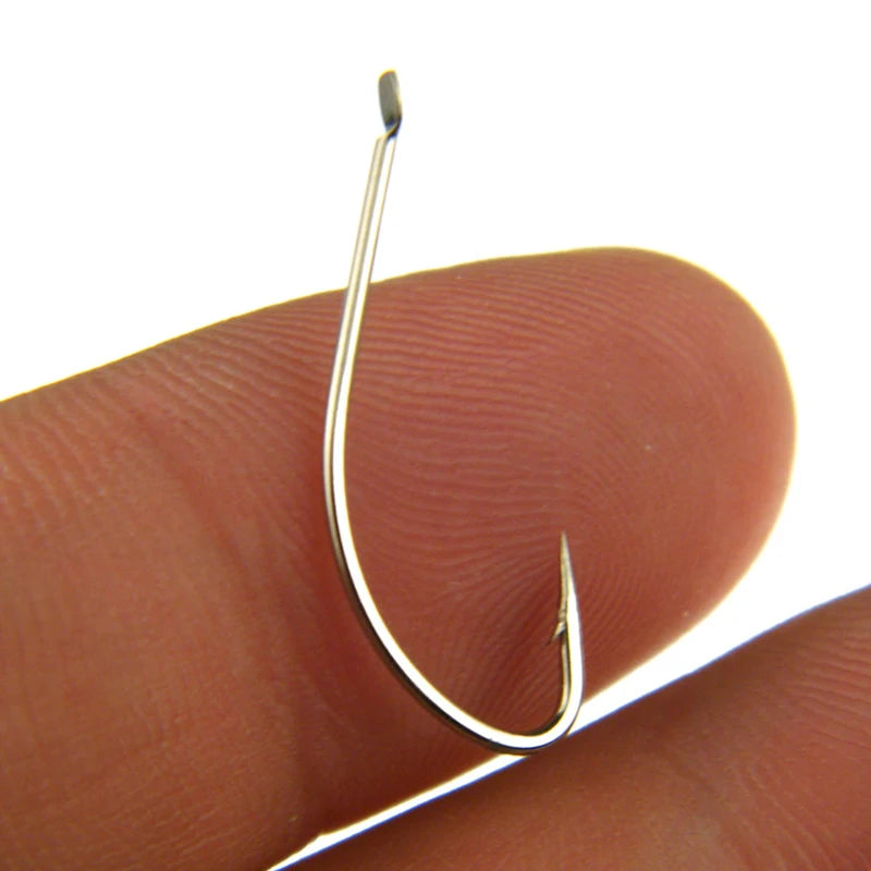 100-Pack Barbed Fishing Hooks – High Carbon Steel Boxed