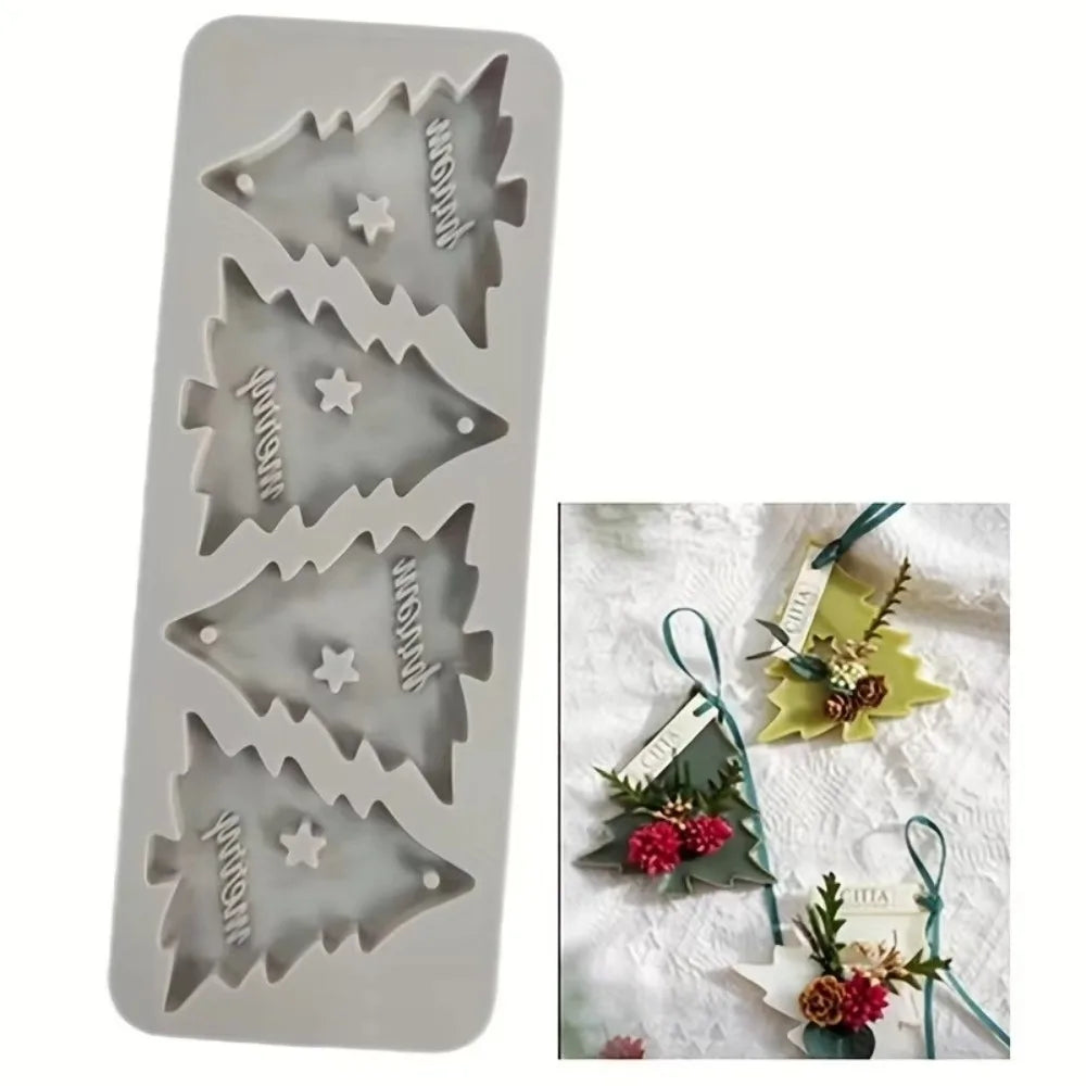 Silicone Christmas Tree Wax Mold – Hanging Ornament DIY Craft