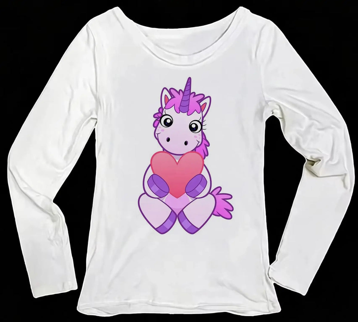 Women's Y2K Unicorn Print Long Sleeve Slim Fit T-Shirt