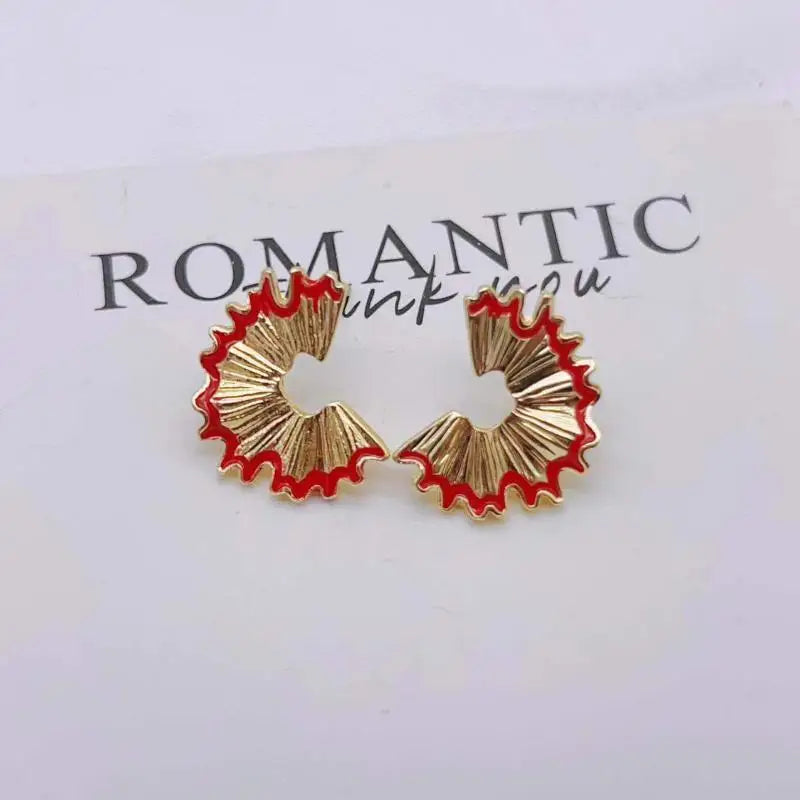 Pencil Shaving Alloy Stud Earrings | Punk Geometric Jewelry