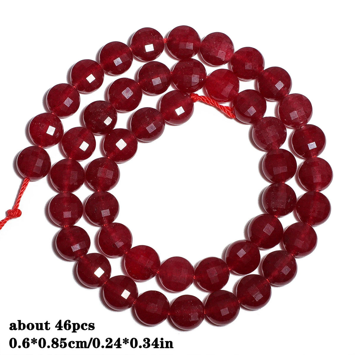 Red Chalcedony Stone Beads – Droplet, Square & Round DIY Jewelry