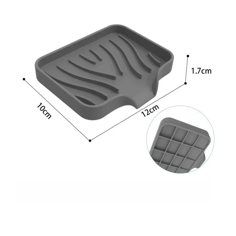 Silicone Self-Draining Soap Dish & Sponge Drain Pad