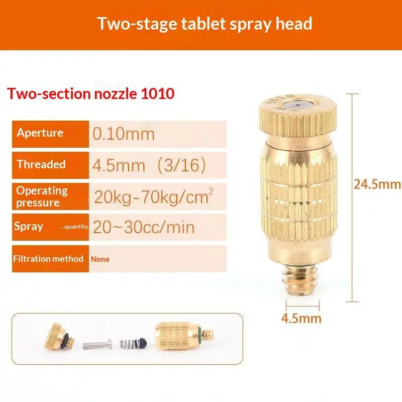 High Pressure Brass Misting Nozzle – Anti-Drip Fogging Spray Head