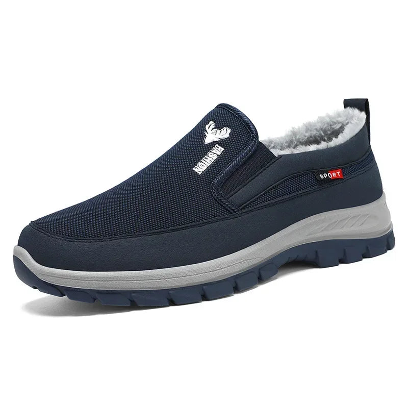 LEDP Men's Slip-On Canvas Loafers – Warm Plush Lining Sneakers