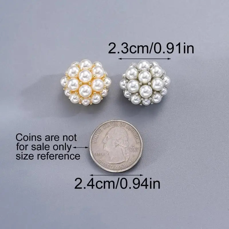 Pearl Button Cover Cufflink – Elegant Sleeve Clip for Women