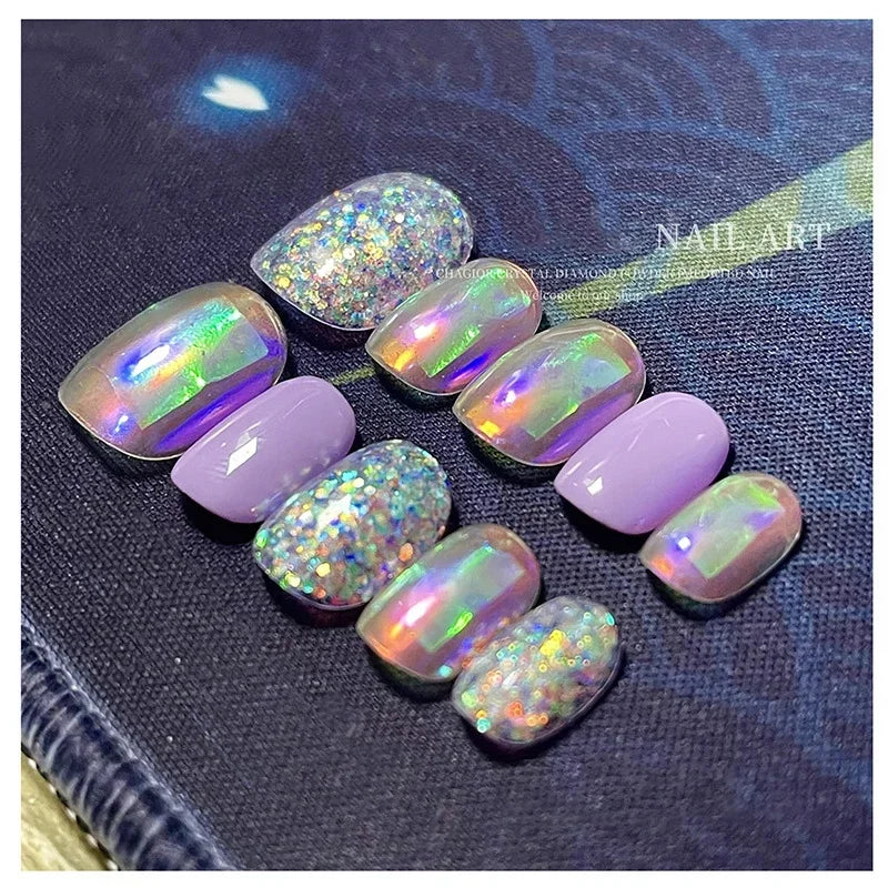 Aurora Ice Cube Cellophane Nail Foil Sticker – Laser Transfer Roll