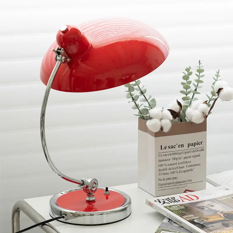 Vintage Bauhaus Adjustable LED Desk Lamp – Black, White, Green