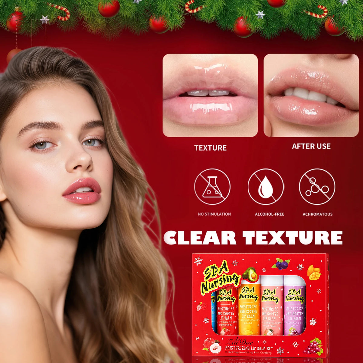 ZaiDoc Christmas Fruity Lip Balm Gift Set – Lip Mask & Hand Cream