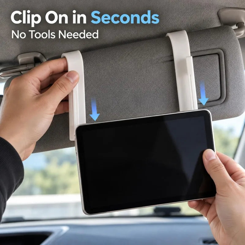 Sun Visor Tablet & Phone Mount – Clip-On Car Visor Holder