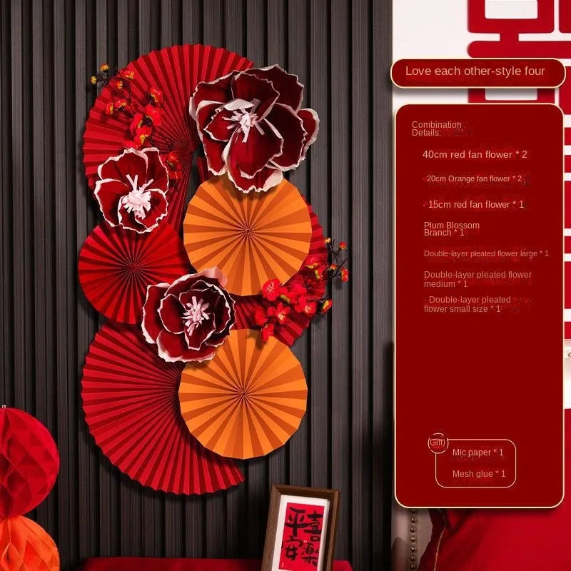 Chinese New Year Paper Flower Backdrop – DIY Red Spring Decor