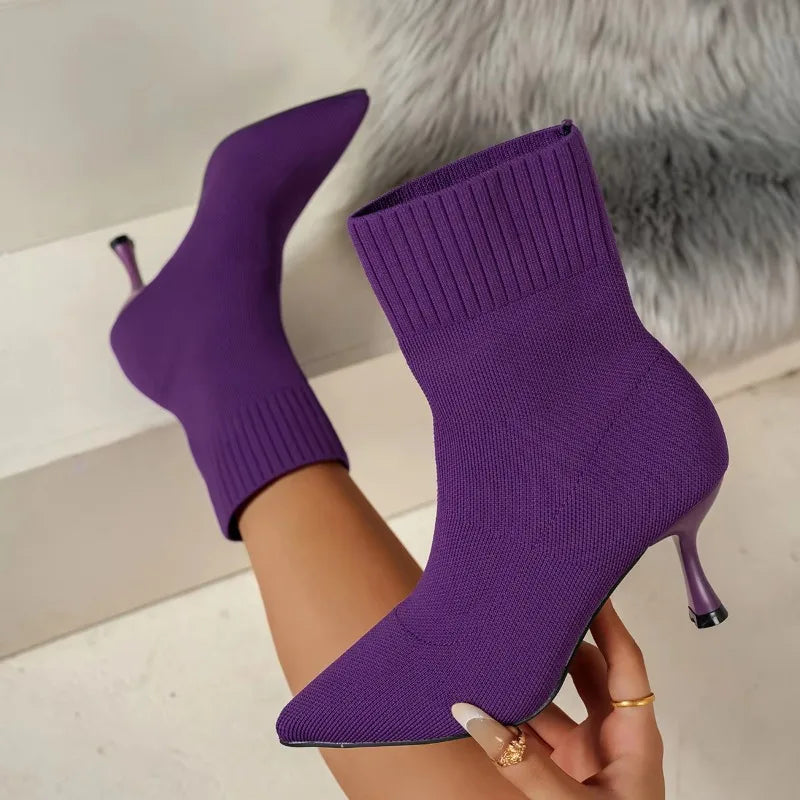 Women's Stretch Chelsea Ankle Boots – Pointed Toe Stiletto