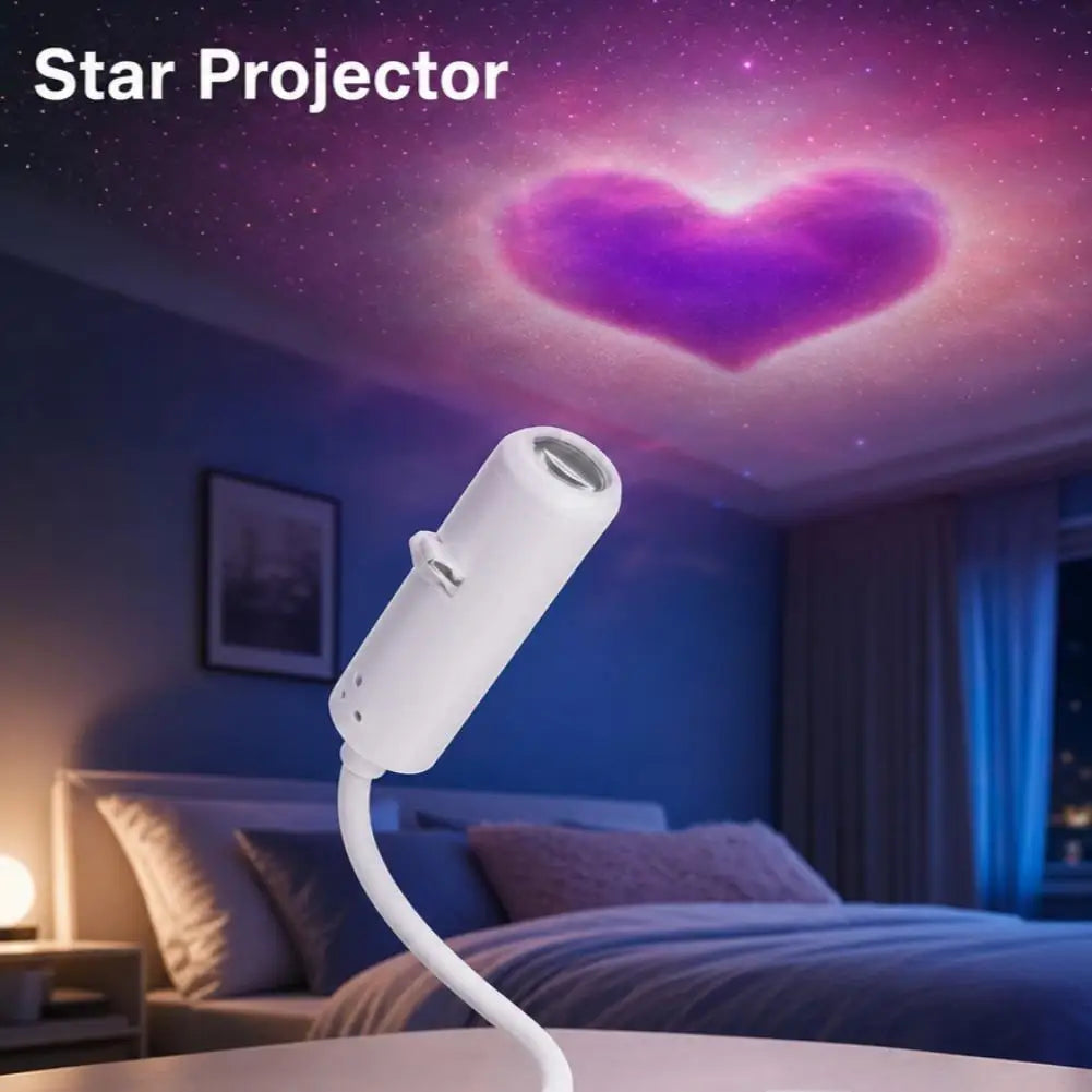 USB Galaxy Star Projector – Interchangeable Film Discs Night Light