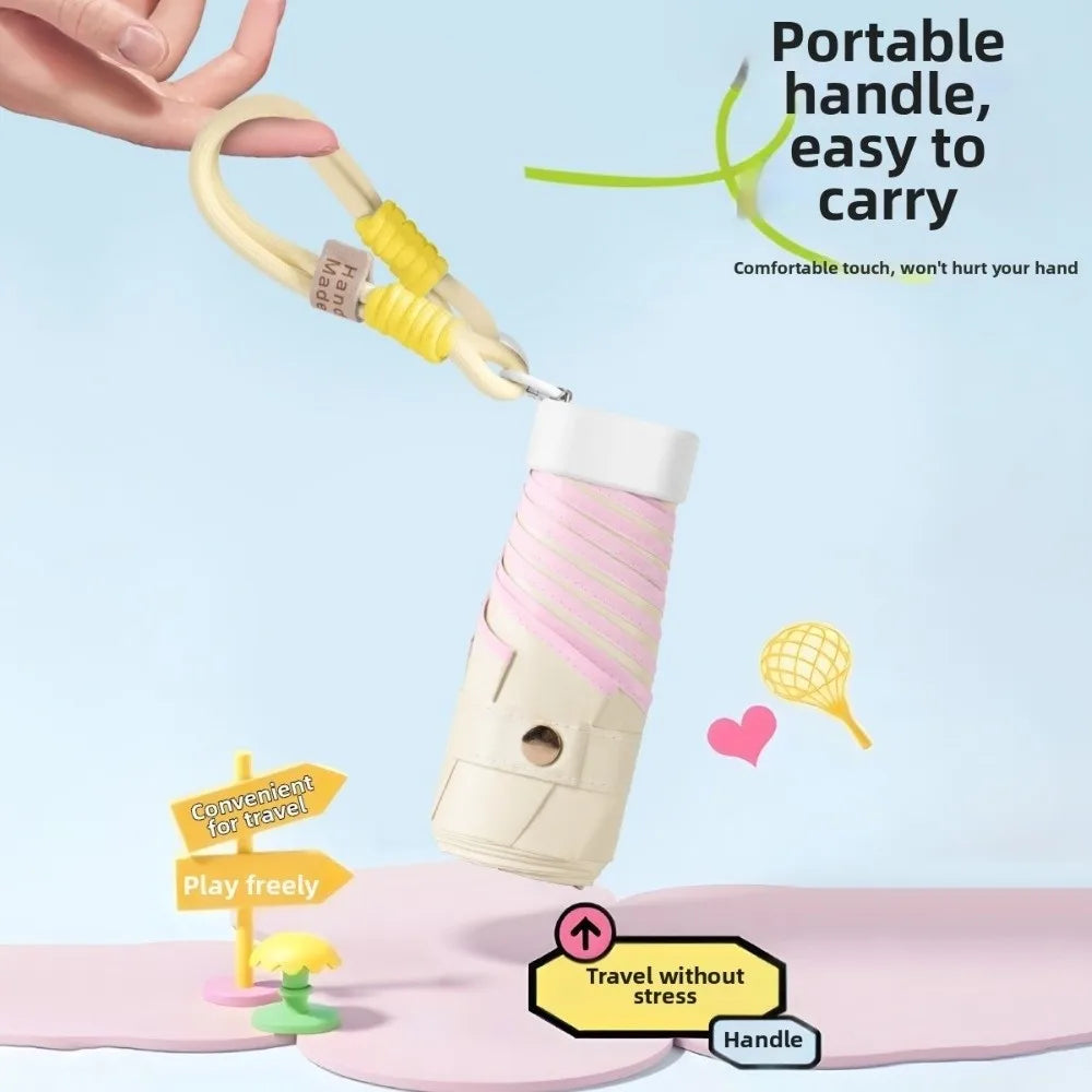 UPF 50+ Mini Folding Pocket Umbrella – UV & Rain Dual Use