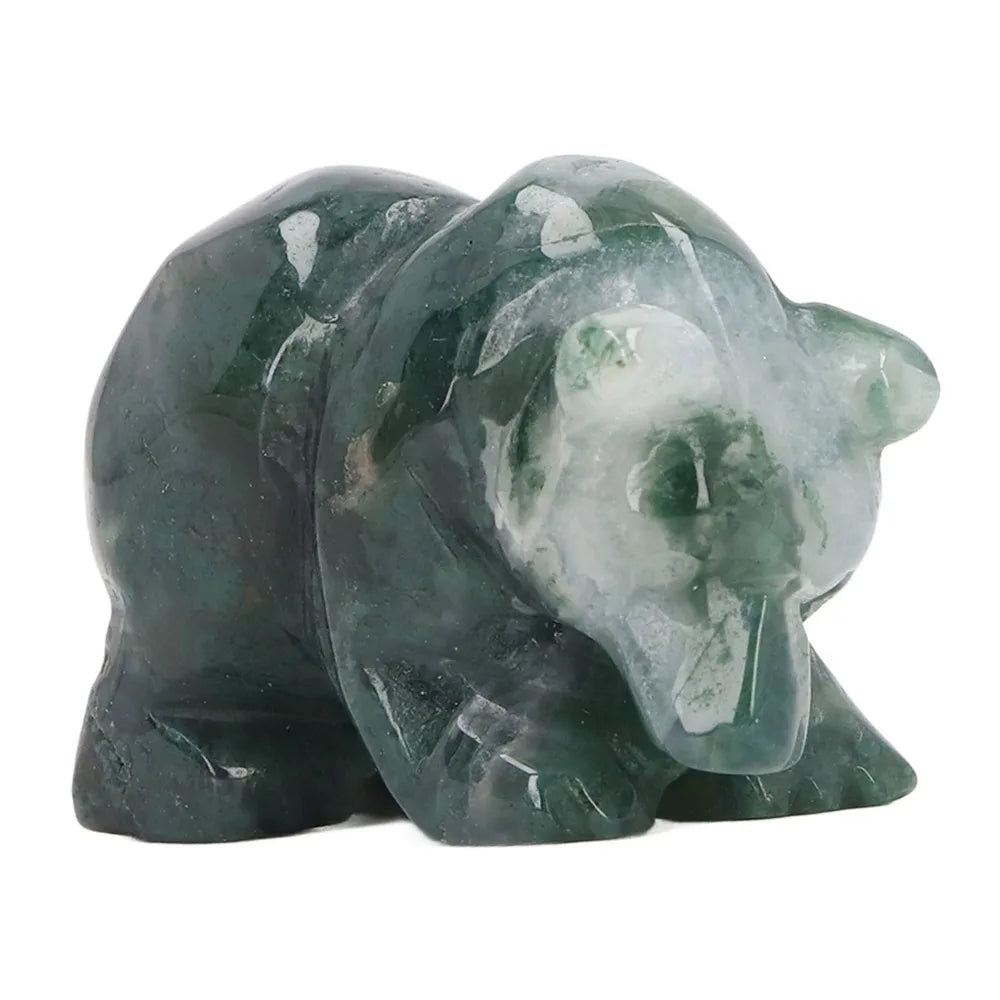Tiger Eye Crystal Bear Figurine – Hand-Carved Stone Statue 1.5in