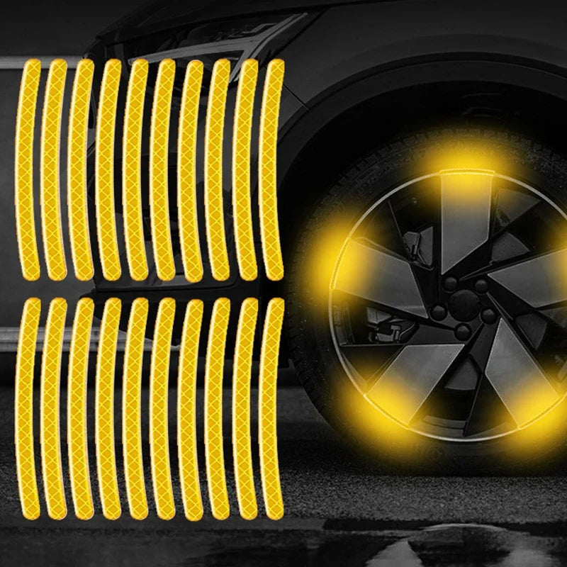 Wheel Rim Reflective Stickers – Car Bike Motorcycle 20/40Pcs