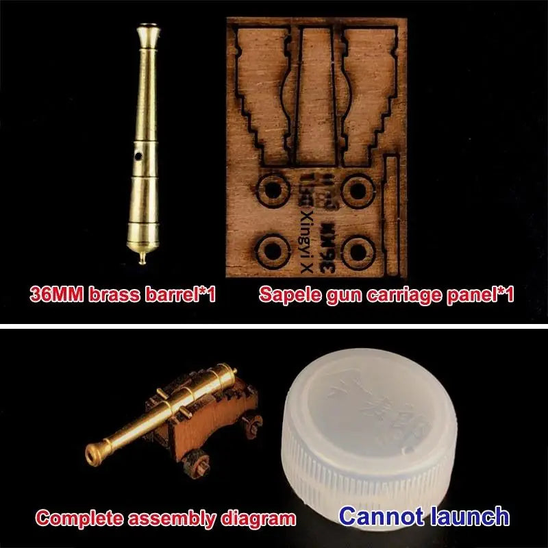 Sapele Wood Cannon Carriage Set – Ancient Ship Model Accessories