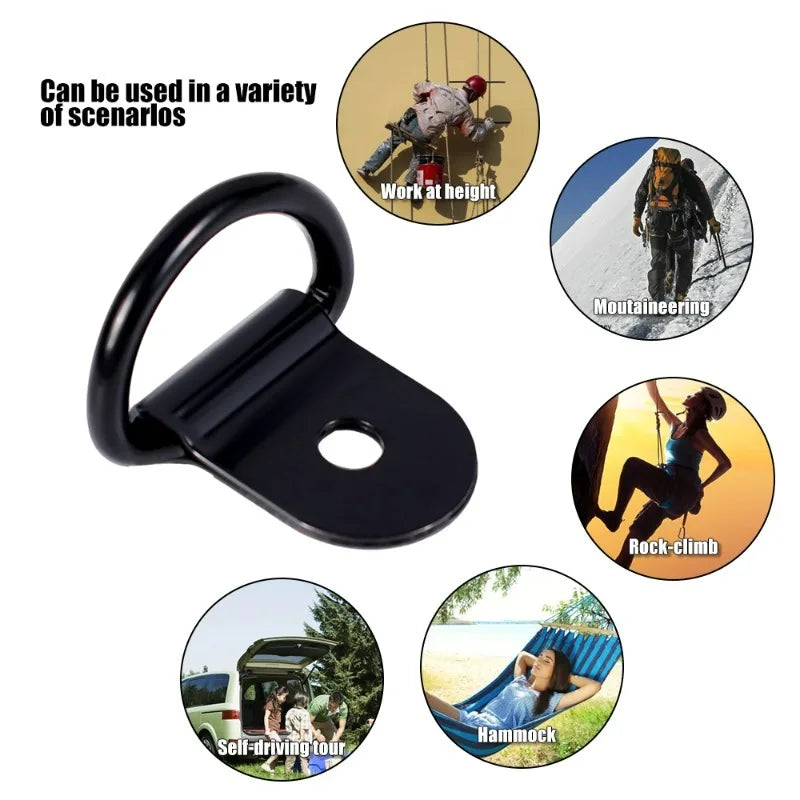 Black D-Ring Tie Down Anchor Rings – Truck Trailer RV Boat