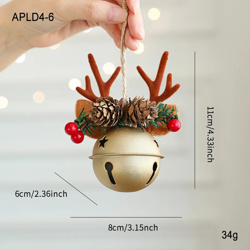 Vintage Christmas Hanging Ornaments – Bells, Antlers & Pinecones
