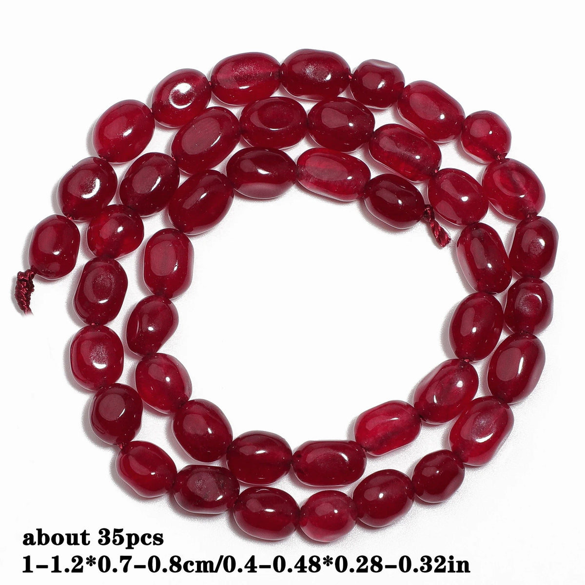 Red Chalcedony Stone Beads – Droplet, Square & Round DIY Jewelry