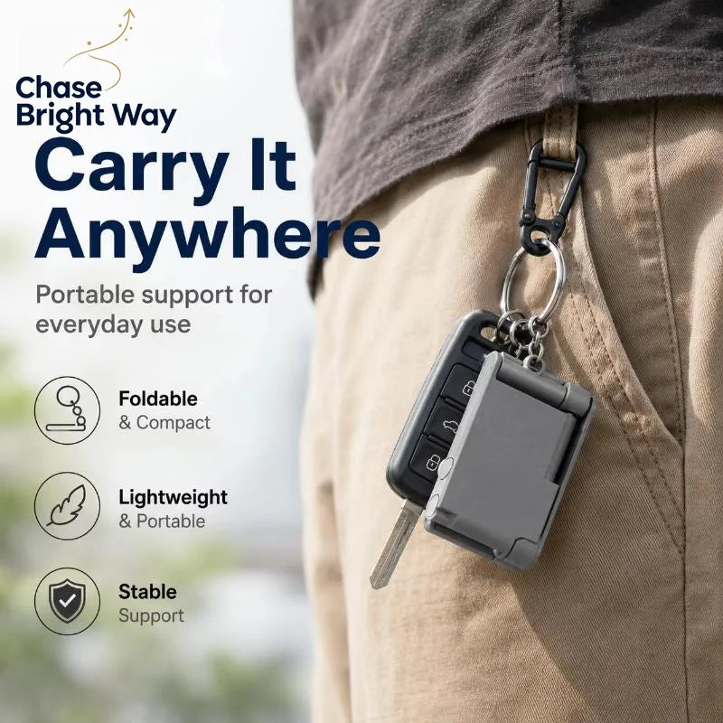 Portable Keychain Phone Stand – Mini Foldable Mobile Holder