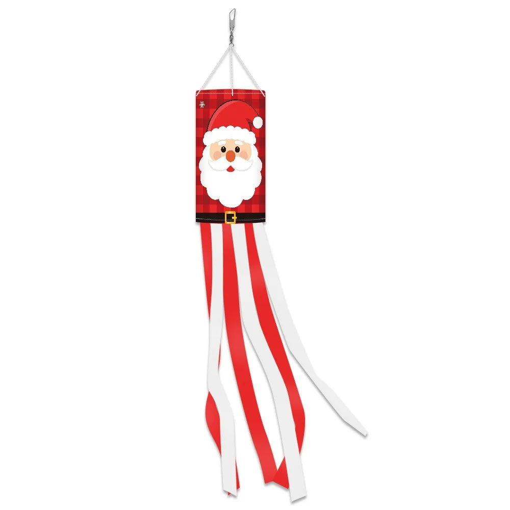Christmas Windsock Flag – Santa Snowman Reindeer Yard Banner