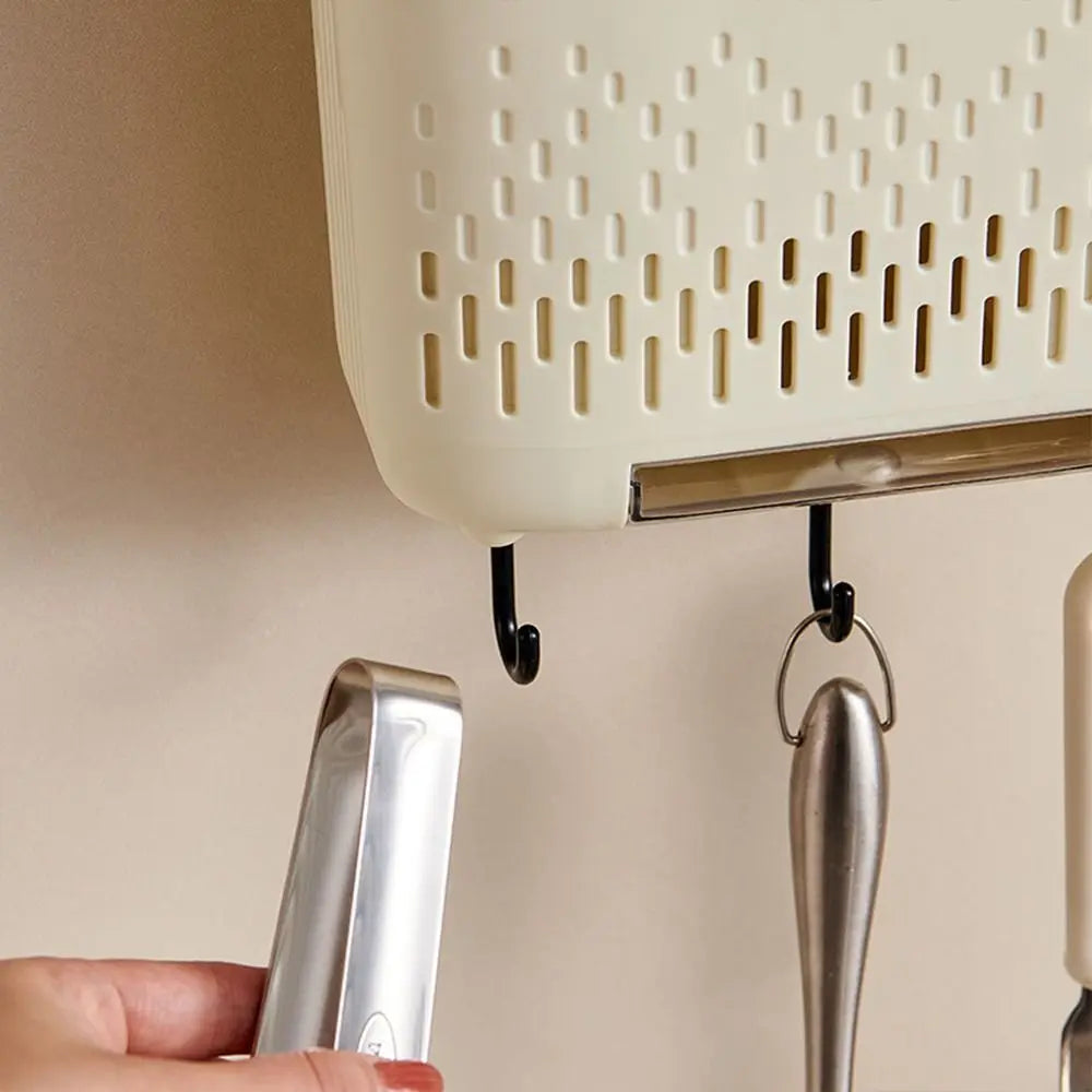 Wall-Mounted Cutlery Holder – Dustproof Utensil Drainage Shelf
